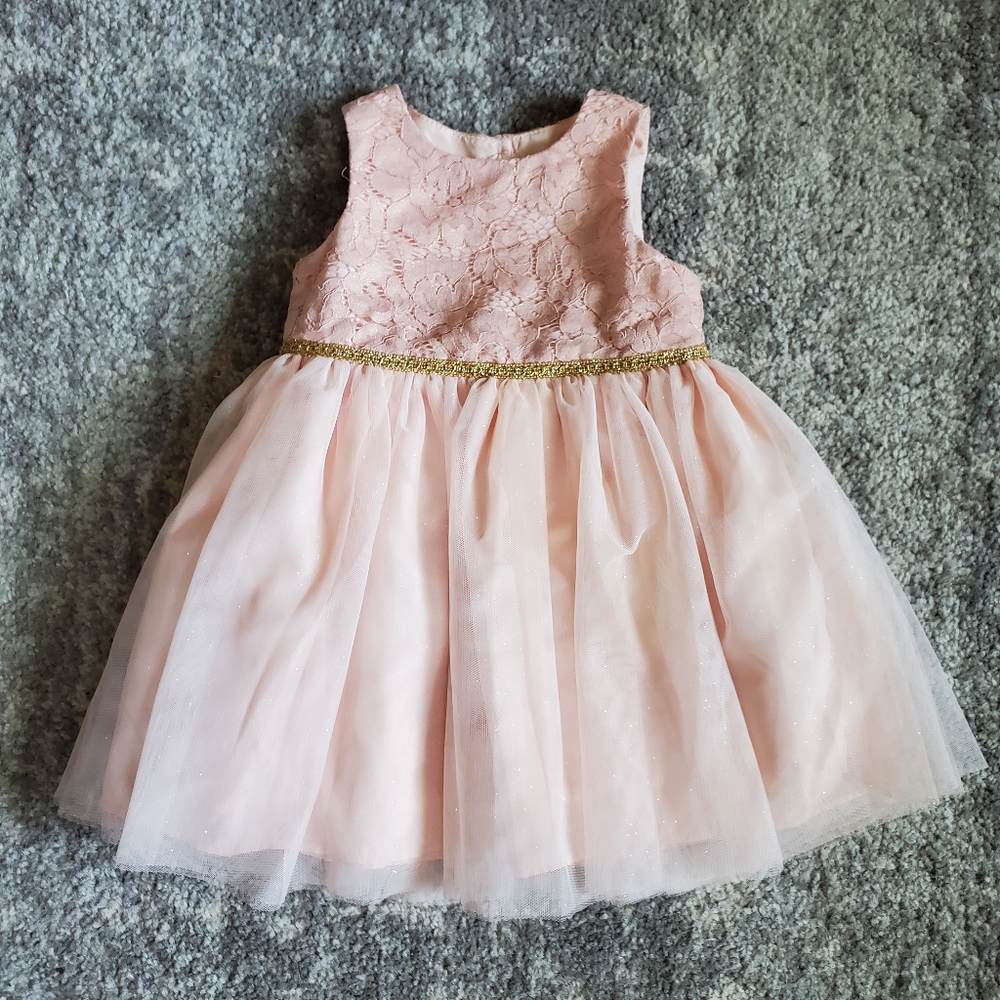 Mia & Mimi Pink Lace Kids Formal Dress